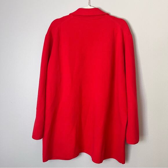 J.Crew Sophie Merino Wool Cotton Open Front Sweater Blazer Pockets Cerise Red 2X - Picture 6 of 8